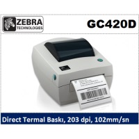 ZEBRA GC420D TERMAL BARKOD YAZICI (RİBONSUZ) - 1